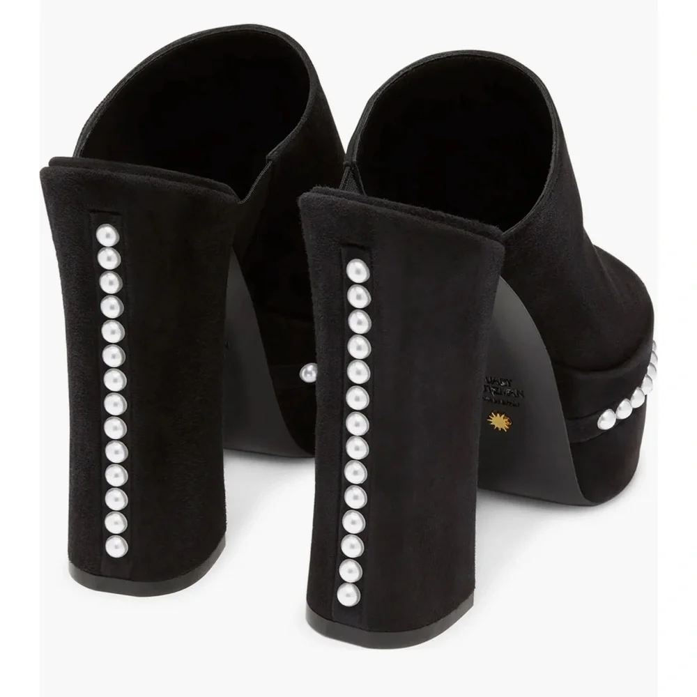 Stuart Weitzman Skyhigh Pearl Platform Slide Mule –Black –Size 39 / 8.5B US– NIB